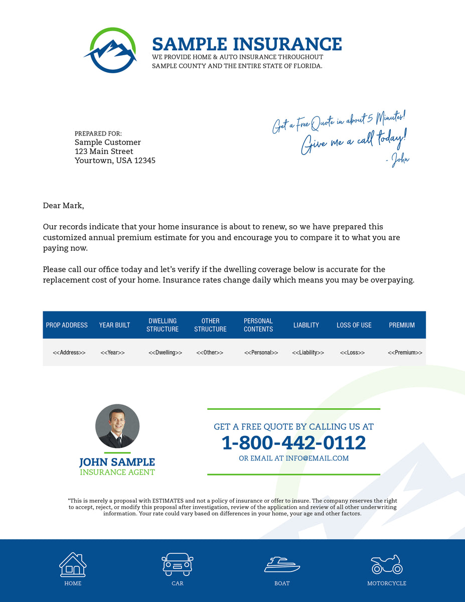 Insurance Bulk Mail Letter – PostcardMania