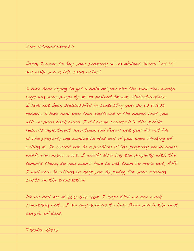 Yellow Letters For Land Selling Bulk Direct Mail – PostcardMania