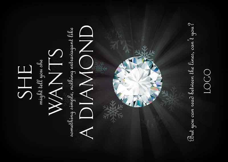 Christmas Diamond Advertising Post Card Example