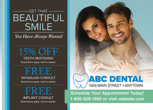 Cosmetic Dental Postcard With Smiling Couple