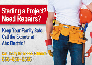 Electrical Contractor Advertising Post Card Example