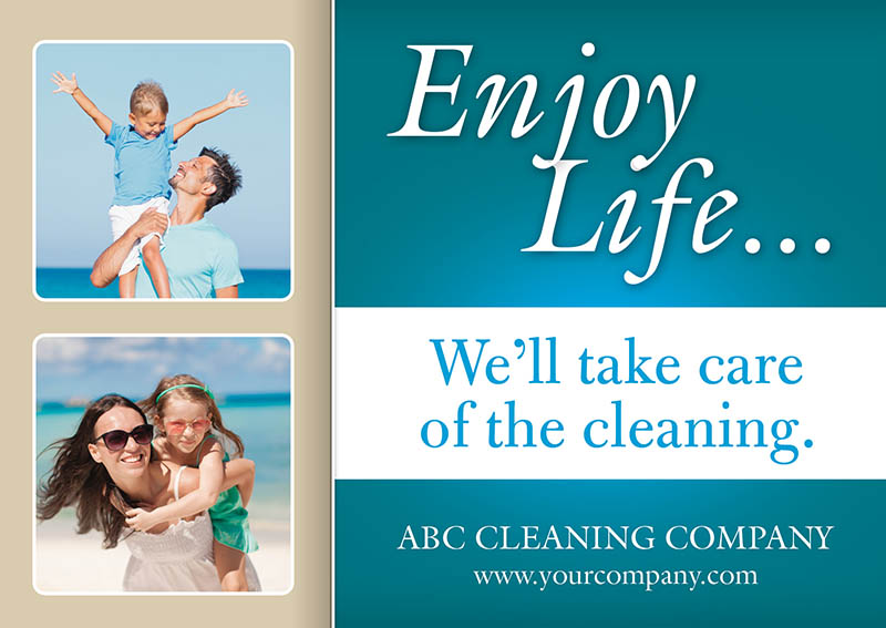 Home Cleaning Service Marketing Postcard Idea