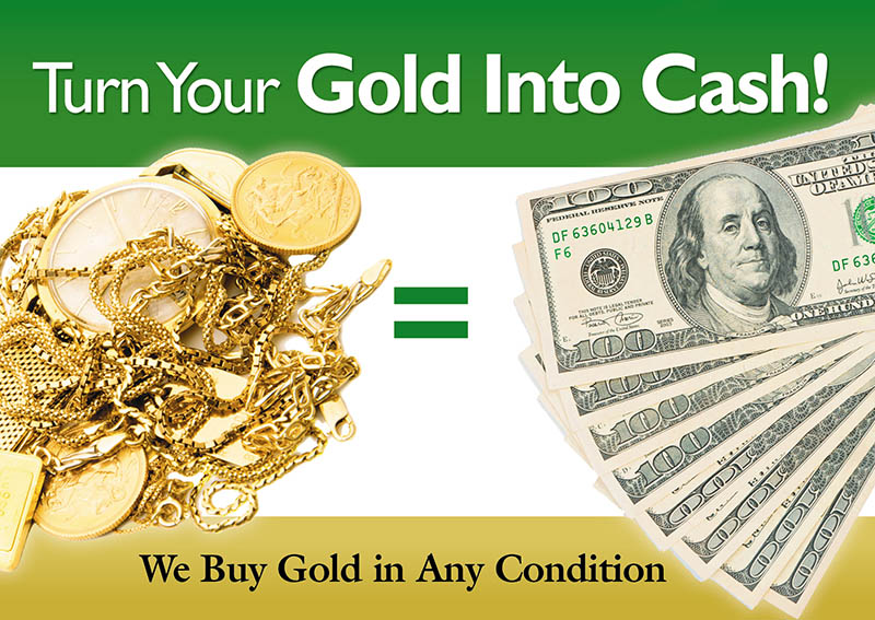 Jeweler Cash For Gold Advertising Concept