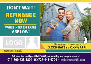 Low Interest Mortgage Refinance Postcard