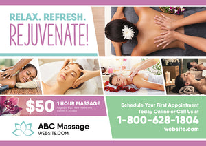 Massage Therapy Postcard Templates