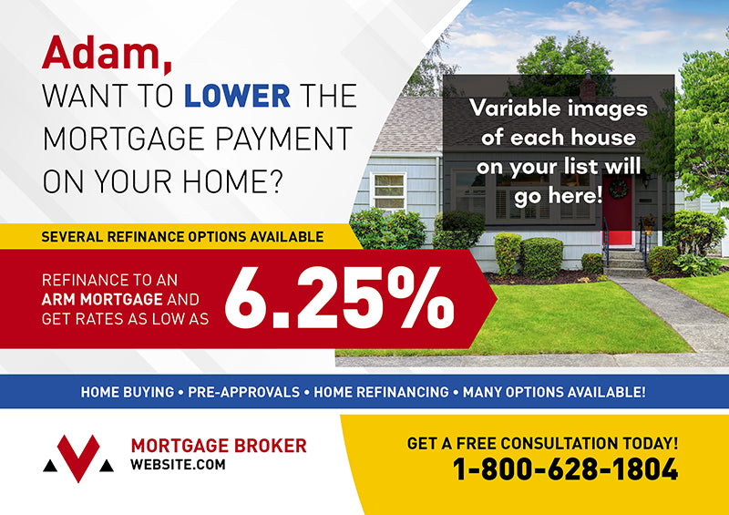Mortgage Refinance Direct Mail Postcards | Custom Direct Mail Postcard ...
