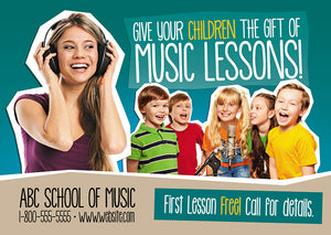 Music School Postcard Design