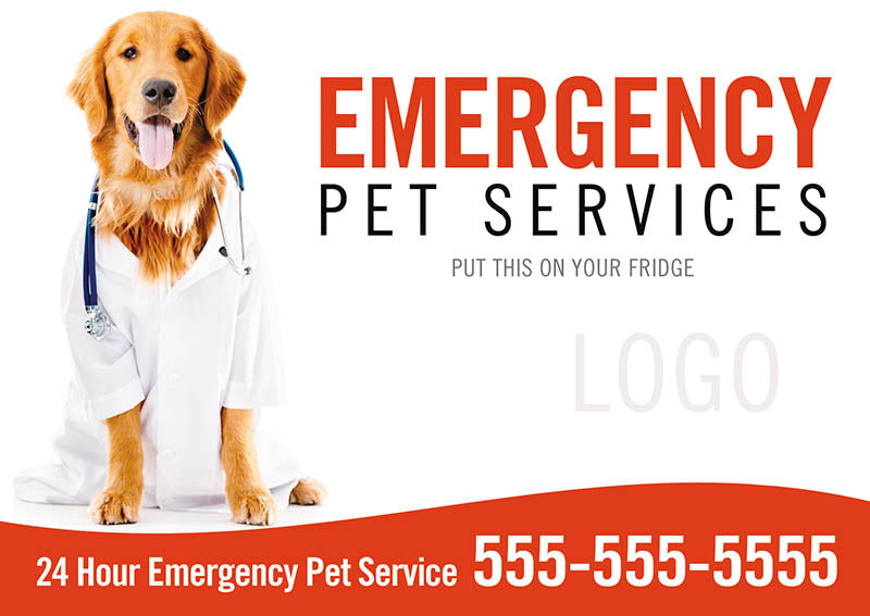 Neighborhood Emergency Pet Clinic Marketing Postcard Idea