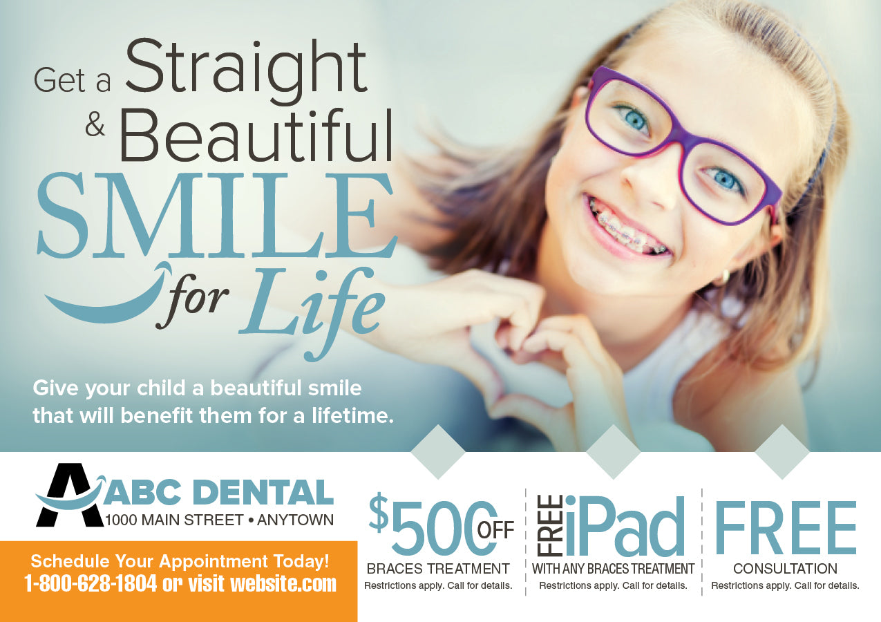Orthodontic Marketing Card With Smiling Child
