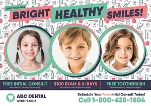 Pediatric Dental Marketing Card With Young Girls