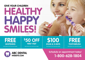 Pediatric Dentist Postcard With Smiling Child