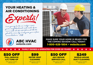 Personalized HVAC Postcard with Coupons