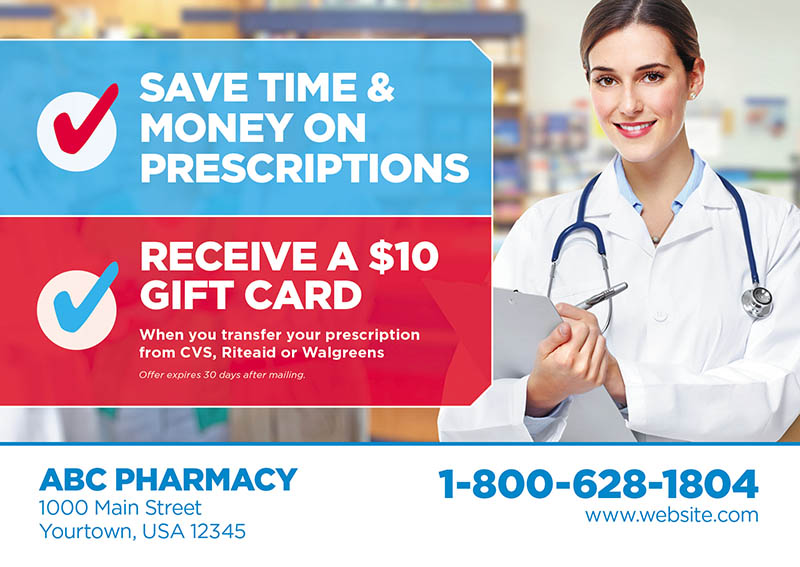 Pharmacy Direct Mail Postcards | Customizable Business Postcards ...