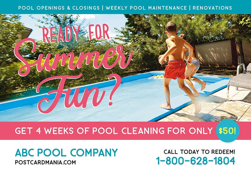 Pool Cleaning Postcard Bulk Mailers | Custom Printed Direct Mail Flyer ...