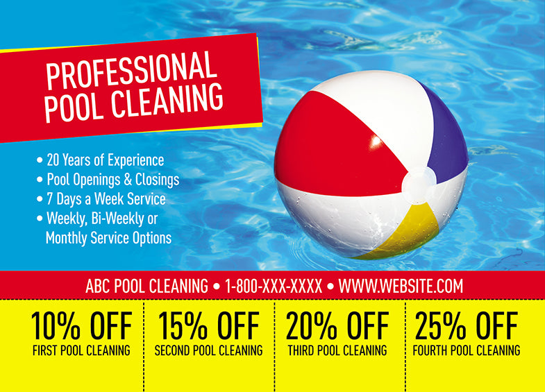 Pool Cleaning Direct Mail Postcards | Custom Advertising Postcards ...