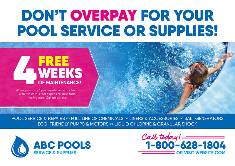Pool Service and Supplies Postcard