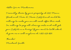 Real Estate Investment Yellow Postcard