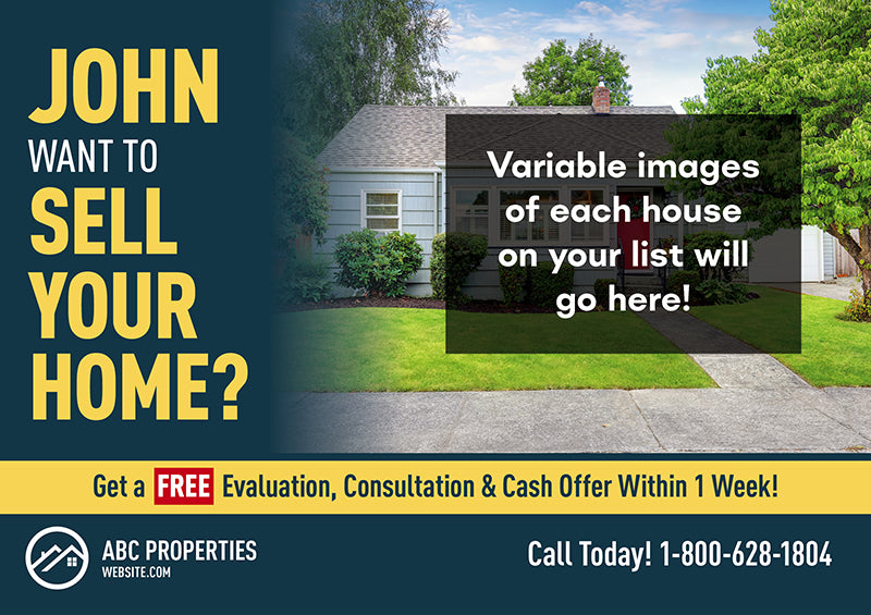 Real Estate Investor Variable Home Image Postcard