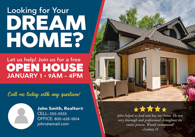 Real Estate Marketing Open House Postcards